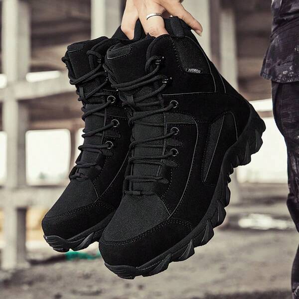 Zapatos de senderismo para exteriores, botas de desierto para camping, botas militares de combate duraderas, zapatos cómodos de caña alta, zapatos de escalada triangulares delta de moda para hombres, botas militares para entrenamiento en el campo de batalla