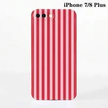 1pc Minimalist Stripe Pattern Perforated Glossy Filmic Case Full Protective Hard Phone Cover, Compatible With IPhone 11/12/13/14/15/16 Pro Max Waterproof Shockproof Anti-Fall Scratch Resistant