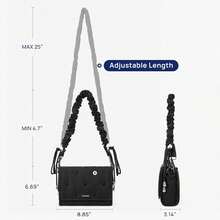 Bolso bandolera Telena para mujer, bolso cruzado con correa de guitarra, bolso de hombro acolchado ligero para viajes - Bobo de mora negra - Ver 3