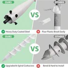 Ancla para sombrilla de playa, anclaje de metal resistente para, soporte de paraguas a prueba dex ido con taladro de sacacorchos de 6 espirales, base para exteriores fcil de instalar en el - inicial - Ver 3