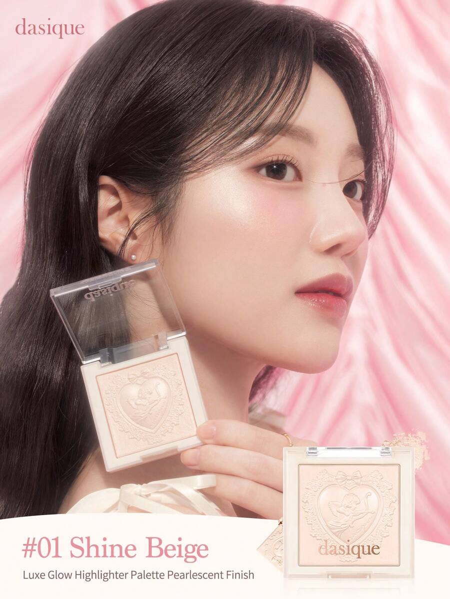 Dasique Angel Highlighter Palette - Powder Highlighter, Long-Lasting Radiance, Brightens Complexion, Non-Cakey, Easy To Use, Suitable For Graduation, Birthday, Holidays, Y2K Fashionable Women's Makeup Brand, Beauty Party Holiday Decor Gift, Rose Girl Cosplay Best Color Charm Atmosphere, Back To School, Christmas Gift - #01 Shine Beige - 查看 1