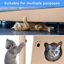 Cat Carpet Remnants Cat Scratching Mat Trimmable SelfAdhesive Carpet DIY Climbing Scratcher Scratch Furniture Protector Covering Posts 39.3" X 15.8" Beige - 15.8 英吋 x 39.3 英吋+米色 - 查看 3
