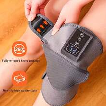 Electric Heating Vibration Knee And Shoulder Massager, 5 Heating Levels, 5 Vibration Levels, Smart Timer And USB Charging - Practical Gift For Family/Friends (Christmas, Halloween) - Grey - View 7