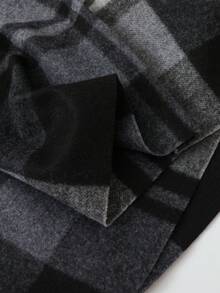 1条秋冬新款情侣英伦风格子流苏窄款保暖围巾，时尚街头轻盈仿羊绒高品质柔软舒适披肩，适合日常使用，尺寸：30厘米*180厘米（购买前请查看产品尺寸详情） - 卡其色 - 查看 6