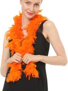 1 Piece Feather Scarf (Pink, White, Black), 2-Meter Fancy Dress And Craft Party Accessories, Suitable For Female Dancers, Weddings, Masquerade Balls, Halloween. It Is An Excellent Choice For Gifting, Parties, Makeup, Stage Performances And Photography, And Can Be Used For Dance Wedding Dresses And Halloween Costume Decoration