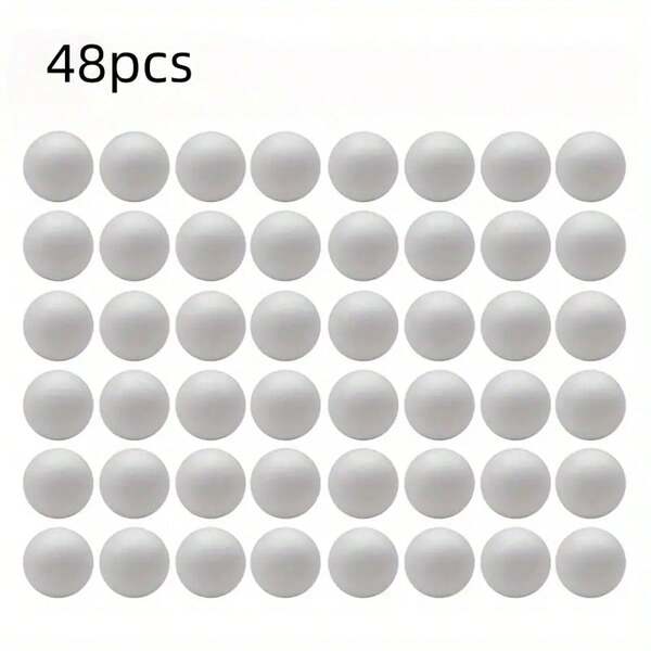 48 Stücke 3,9 cm/1,53 Zoll weiße feste Schaumstoffkugeln, hergestellt aus Polystyrol-Material, perfekt für DIY-Bastel-Projekte, Kunst, Handwerk, Familien, Partydekoration, Malerei-DIY, Weihnachten, Halloween, Ostern, Neujahr, Geburtstags-Heimdekoration usw.