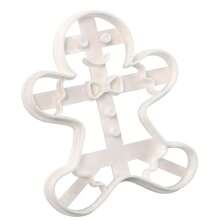 4pcs Gingerbread Man Stamp Mold Cartoon Christmas Stamp Mold Embossing Tool Fondant Baking Cookie Cutter - White - View 5