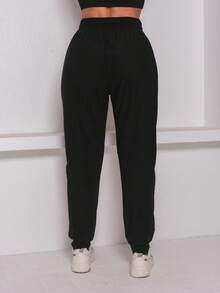 Women's Simple Knot Pocket Drawstring Pants - Burdeos - Ver 6