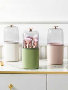 1 pezzo Scatola di stoccaggio per pennelli trucco di lusso, trasparente e anti-polvere, organizer cosmetici, colore casuale, regalo per donna, regalo di Natale, idea regalo per donna