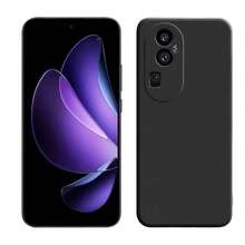 A Black Frosted Phone Case, Compatible With OPPO F11 PRO/Oppo Reno14 F/OPPO R17/Oppo A5x/OPPO A60 5G/OPPO Reno11 F 5G/OPPO Reno12 F 4G/OPPO Reno13 5G/OPPO Reno 7/OPPO A58 4G/OPPO A58. Phone Case, Phone Cover, Phone Jacket, Black Phone Case, Simple Phone Case, Solid-Color Phone Case, Black TPU Phone Case, Shock-Resistant Phone Case (Military-Grade Shock Resistance), Thin And Light Phone Case, Phone Protective Cover, Phone Shell. - Black-matte - View 2