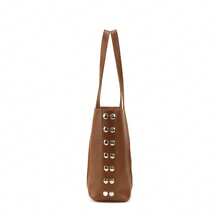 Borsa shopper da donna di grande capacità, borsa con borchie, borsa a spalla di moda con vari elementi di nicchia a borchie, elegante borsa in pelle adatta per appuntamenti, uso quotidiano, shopping, vacanze al mare, borsa a tracolla multifunzionale per pendolari