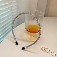 Super Flash Rhinestone Headband, Sweet And Versatile Thin Headband, Little Fairy Temperament, Press Hairpin, Outer Decoration, Japanese And Korean Colors, A Random Piece - 一件式(顏色隨機) - 查看 6