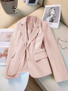 New Casual Single-Breasted Notched Lapel Blazer