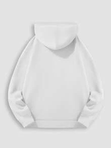 Unisex Fleece Lined Hoodie, Casual Daily Wear, Back To School, Commute, Classic Healing Warm Graphic Print, Simple All-Match, Fashionable, Cool, Suitable For Back To School Season, Versatile, Interesting, Unique