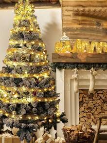 1 قطعة أضواء سلسلة 5م/50 LED أو 10م/100 LED، أضواء شجرة عيد الميلاد مع محول، أسلاك نحاسية الطبقة، أضواء سلسلة نجمية لديكور عيد الميلاد، ديكور المنزل، حفلة عيد الميلاد، ديكور الغرفة، ديكور العطلات، هدايا الحفلات