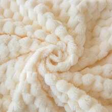 1pc Soft Vintage Style Faux Fur Blanket - Cozy Choice For Sofa And Chair, Striped Pattern, Machine Washable, Polyester Blend, Comfortable For All Seasons, Chair/Bed Cover | Soft Blanket | Polyester Blend, Rabbit Decor