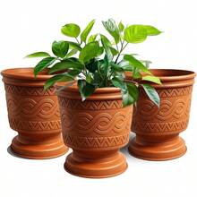 PEYO Azteca - Set de macetas Grandes de plstico para Interior y Exterior 9111315 Inches u2013 Macetas Decorativas Resistentes para jardn o decoracin del hogar - 5 - Ver 2