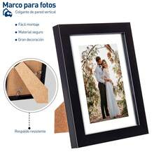 Set de 5 Portaretratos de Plástico Negro 27. 5x22. 5 con Mica de Acrílico - Montable en Pared para Bodas, Fiestas y Familiares - Negro - Ver 3