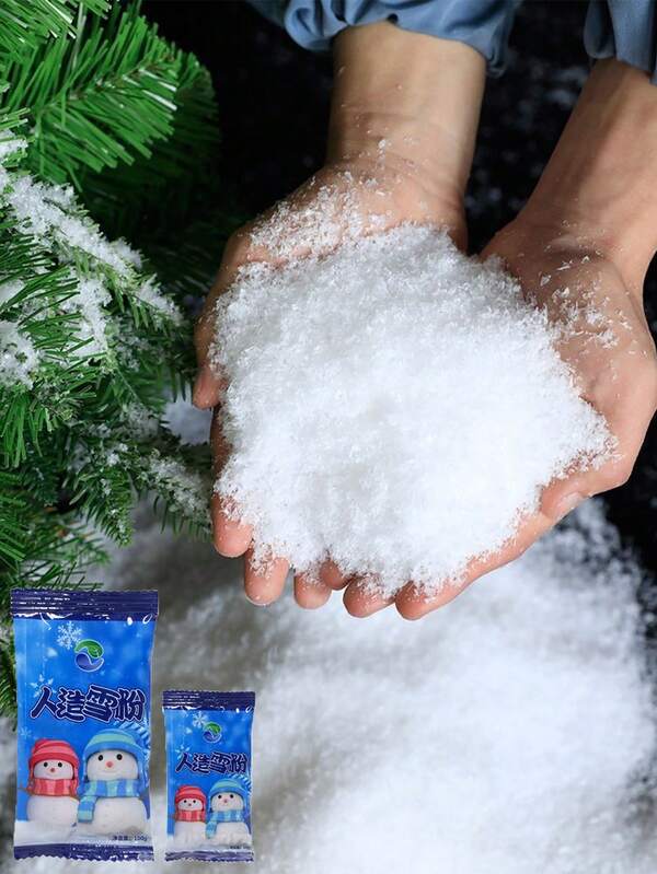 1 sac de poudre de flocons de neige artificielle 100g/20g, décor de scène de Noël, accessoires de Noël, flocons de neige artificiels, poudre de neige, arrangement de scène, fournitures de Noël, arrangement de scène, neige artificielle, décoration de Noël, poudre de simulation de neige, décoration d'intérieur, décorations de Noël, décoration de pièce, hiver