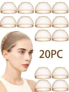 Transparent HD Wig Cap For Women, Stretchy Nylon Wig Cap, Invisible Ultra-Thin Stretchy Stocking Caps For Lace Front Wigs(10/15/20/30/50/100 PC) - Multicolor - View 12