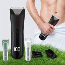 男士理发器，USB 充电式体毛修剪器，500mAh 电池，陶瓷刀片，全身剃须刀，阴毛修剪器，男士剃须刀 - 彩色 - 查看 2