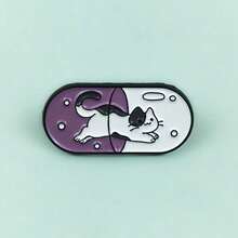 Creative Cartoon Capsule Shape Brooch English Letter Decorative Collar Pin Badge Niche Backpack Accessories Pin Buckle - XZ2305-4 - Xem 1