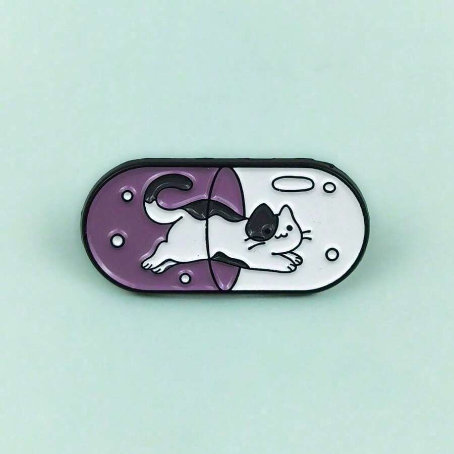 Creative Cartoon Capsule Shape Brooch English Letter Decorative Collar Pin Badge Niche Backpack Accessories Pin Buckle - XZ2305-4 - Xem 1