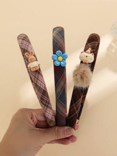 3 قطع مشابك شعر بلون القهوة للفتيات، شريط رأس إسفنجي، إكسسوارات راتنجية بطراز الزي المدرسي JK، مشابك شعر وأغطية رأس أنيقة