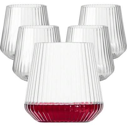 6/12 Pieces 360ml 12oz Clear Cups, Suitable For Water, Juice, Cocktails, Wine, And Dessert Drinks. Perfect For Birthdays, Weddings, Holidays, Halloween, Christmas, And New Year's Parties. [Reusable]