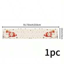 1 Piece Of Reusable Winter Christmas Table Flag, Featuring Christmas Trees, Snowmen, Snowflakes, Reindeer, Gift Boxes, Foxes, Colorful Balls, And Lighting Patterns. Made Of Linen Fabric, It Is Suitable For Indoor And Outdoor Family Gatherings, Christmas Party Table Decorations, And Christmas Decorations. There Are Multiple Sizes To Choose From And Can Also Be Given As A Gift. - Multicolor - View 15