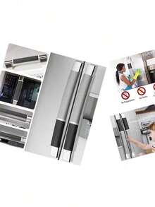 MRKG Refrigerator Door Handle Covers, Washable Without Fading Or Cracking, Keep Your Kitchen Appliance Clean From Smudges, Drips, Food Stains, Oil, 2 Pieces (Black) - Grey/Black - View 1