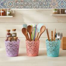 CASAMAX WL Decorative Floral Basket, Plastic Ventilated Organizer For Office/Home/Study, Families/Students/Professionals / COLOR SENT AT RANDOM - 彩色 - 查看 4