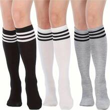 3-Stripe Outdoor Mid-Calf Football/Soccer, Dance, Golf Knee-High Socks