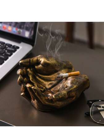创意手持烟灰缸 - 豪华家居客厅装饰，高档办公桌面装饰品，个性化