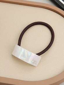 1 件女士椭圆形醋酸纤维发圈，优雅时尚发饰，适合马尾辫、发髻、日常佩戴，秋冬发带马尾辫固定器发圈橡皮筋发圈发绳弹性发圈，发球