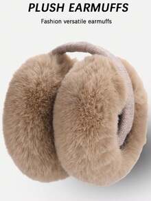 1pc, Plush Ear Cups For Winter Girls To Keep Warm In Winter, Ear Protections, Fashionable Anti-Freezing Ear Warming Covers, Foldable Accessories For Winter