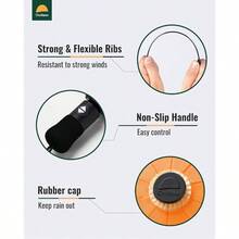 - Paraguas compacto de viaje resistente al viento, paraguas automtico porttil para lluvia, paraguas plegable para hombres y mujeres, dosel de doble ventilacin 210T con revestimiento de - dosel doble naranja - Ver 5