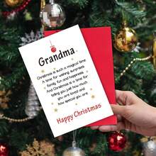 1 Tarjeta de Navidad para la abuela con sobres, regalos de Navidad felices para la abuela, ideas de regalos de Navidad únicos, tarjetas de Navidad encantadoras como regalos del nieto/a