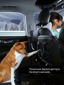 1pc Extra Large Canvas Car Storage Bag, Backseat Organizer Bag With Multiple Pockets And Mesh Compartments, Ideal For Storing Phones, Documents, Tablets, Magazines, Snacks, Kids Toys, Travel Essentials, Road Trips, Commuting, Business Travel - Multicolor - View 5