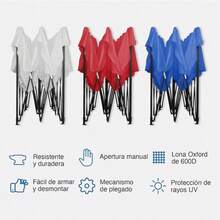 Repuesto De Lona para Toldo sin Paredes Tamao Exterior 3x3m Interior 2.92x2.92m Impermeable Proteccin Plegable Acero Lona Impermeable Jardn Casa Exterior Facil Armado Y Transporte Blanca - Rojo con UV Protección - Ver 7