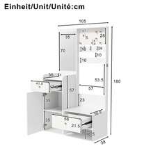 Hall Trees - White + Particle Board - View 8