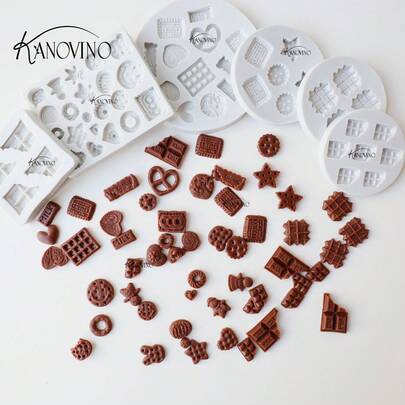 KANOVINO 6件套大豆蜡硅胶模具，小型蜡烛制作配件模具，多功能小型配件模具，生日礼物模具，易于清洁/脱模，可重复使用，制蜡用品模具，易于清洁，耐高温。