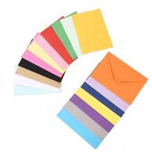 280 piezas de sobres de papel kraft de colores, 4" X 2.75", tarjetas de regalo de colores, invitaciones, notas de negocios, mini tarjetas, mini sobres, sobres pequeños, tarjetas de regalo de dinero plegables, tarjetas de agradecimiento, invitaciones - Multicolor - Ver 3