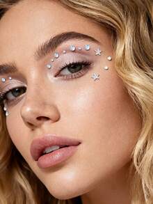 3D Shiny Rhinestone Diamond Glitter Five-Pointed Star Face Decorations, DIY Music Festival, Valentine's Day, Y2K Party, Face/Nail Glitter Gems - Multicolor - View 7
