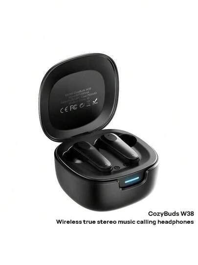 REMAX CozyBuds W38 Bluetooth 5.4 High-Speed Transmission Mini Design High-Fidelity Sound Quality Clear Calls All-Day Wear Black