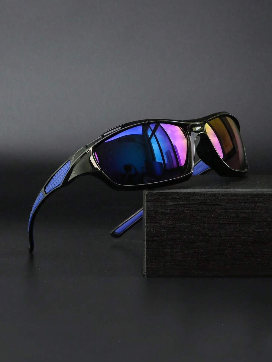 1 副渐变镜框时尚眼镜，具有个性化、未来主义和复古休闲风格，适合徒步旅行、旅行、登山、派对、音乐节、所有季节，也是理想的礼物 - 彩色 - 查看 1