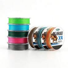 PE-Geflechtschnur – Geflochtene Angelschnur – Profi-Qualität, leistungsstark, für Süß- und Salzwasserfische – Farbige Angelschnur für bessere Sichtbarkeit – Superstark – Abriebfest – Dehnungsfrei – Farbbeständig – 4-strängig, 109 Yards