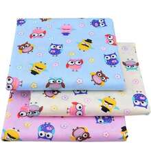 3 Pcs/Lot Cartoon Animal Series Cotton Twill Fabric Owl/Cat/Dog/Swallow Design Printed Cloth Amusement Park/Lion/Giraffe Design DIY Handmade Cloth Head Quilting Patchwork Cloth Group Pillow Cover Cloth Block Sewing Scrapbooking Cloth Tecidos Calico - C - View 4