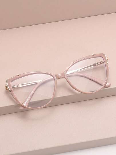 1 Pair Cat Eye Casual Non-Prescription Glasses, Suitable For Daily Wear