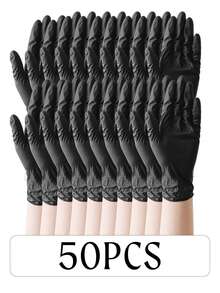 20/50/100pcs Disposable Nitrile Gloves, S/M/L/XL, Black Waterproof And Oil-Resistant Gloves, Kitchen, Cleaning, Multi-Purpose Gloves